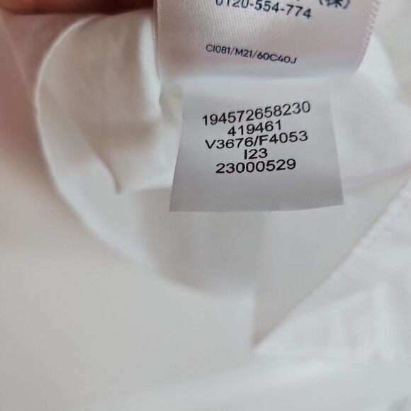 Lands' End Wrinkle Free Broadcloth White 3/4 Sleeve Buttoned Shirt Womens Sz 10 - Picture 9 of 11